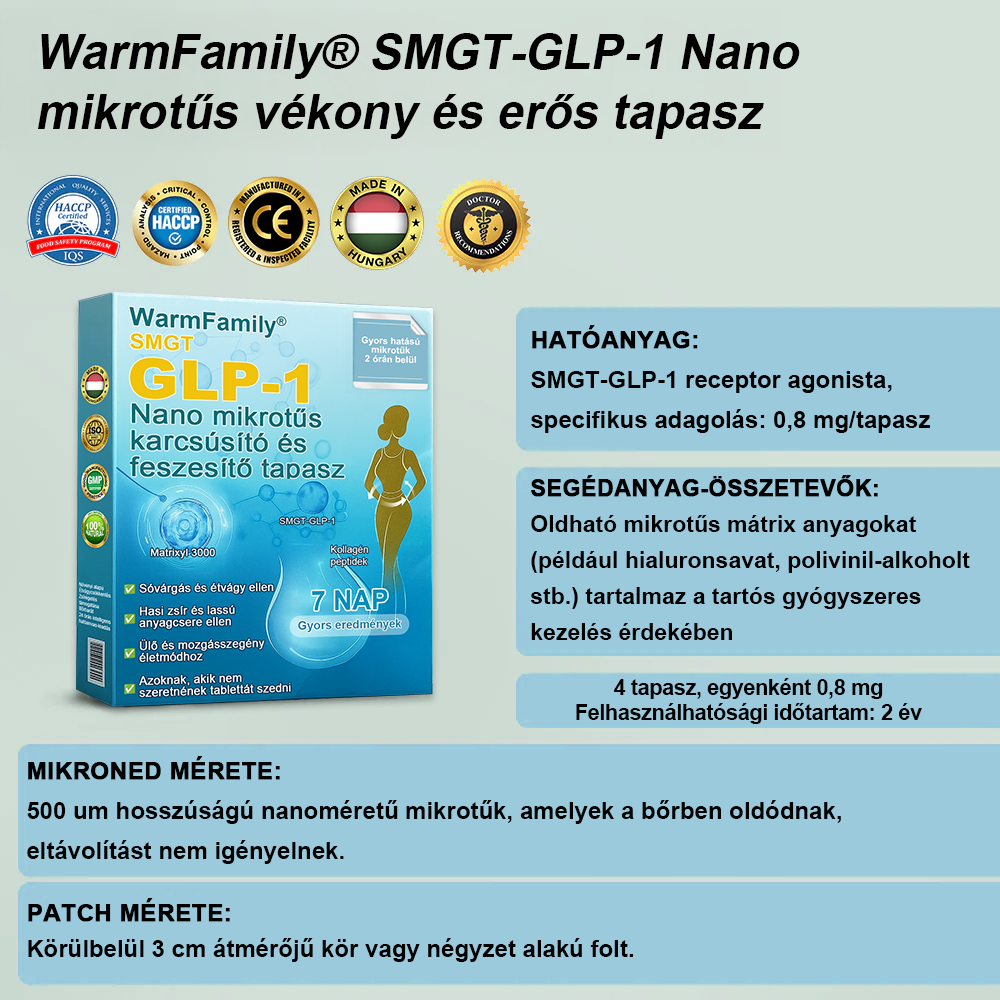 [Lásd az eredményeket 7 nap múlva]🌲WarmFamily® SMGT-GLP-1 nano mikrotűs tapasz (Fájdalommentes, hosszan tartó, kezeli a cukorbetegséget, az elhízást és a szív- és érrendszeri betegségeket)