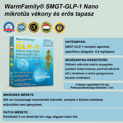 [Lásd az eredményeket 7 nap múlva]🌲WarmFamily® SMGT-GLP-1 nano mikrotűs tapasz (Fájdalommentes, hosszan tartó, kezeli a cukorbetegséget, az elhízást és a szív- és érrendszeri betegségeket)