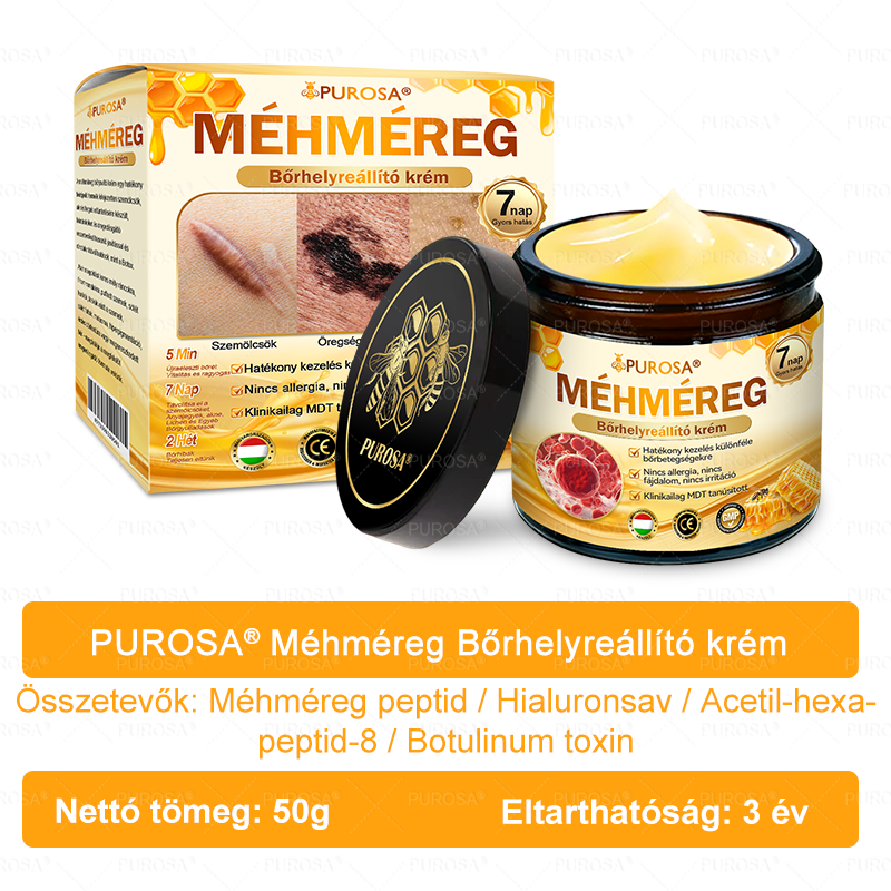 🐝🌿PUROSA® Méhméreg Bőrfelújító Krém 🔥 UTOLSÓ NAP – 80% KEDVEZMÉNY🔥