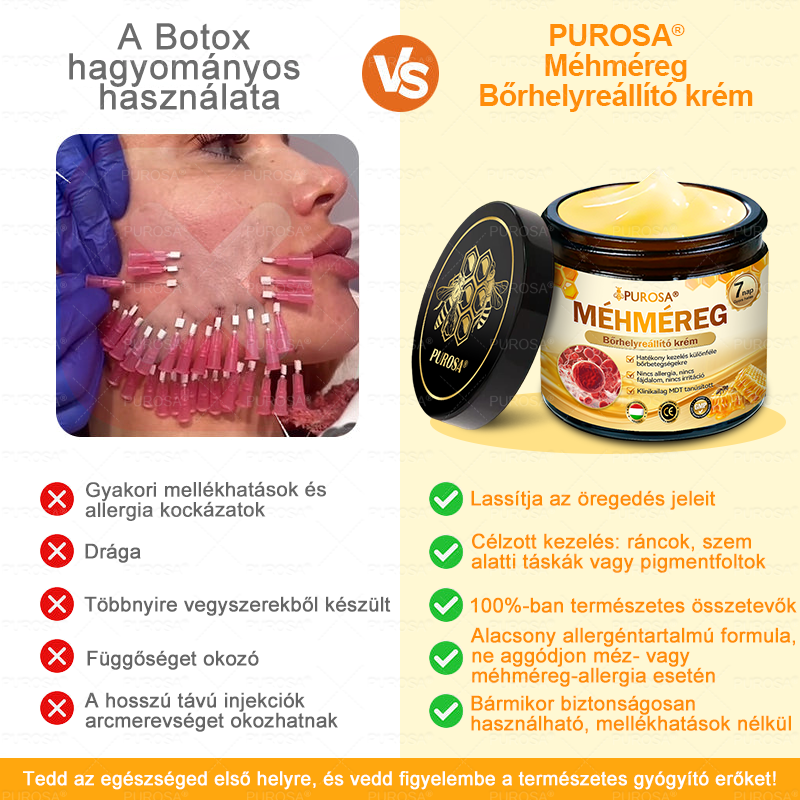 🐝🌿PUROSA® Méhméreg Bőrfelújító Krém 🔥 UTOLSÓ NAP – 80% KEDVEZMÉNY🔥